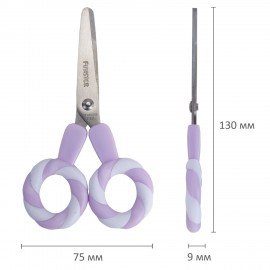 Ножницы FUNSTER (ФАНСТЕР) 130 мм, фигурные ручки ЛЕДЕНЦЫ из ABS пластика, в дисплее, 238853