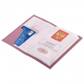 Обложка для паспорта натуральная кожа флоттер, кожаный уголок, пудрово-розовая, BRAUBERG, 238861