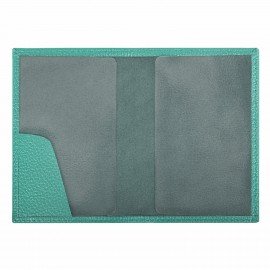 Обложка для паспорта натуральная кожа флоттер, кожаный уголок, мятная, BRAUBERG, 238862