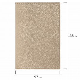 Обложка для паспорта натуральная кожа флоттер, кожаный уголок, бежевая, BRAUBERG, 238863