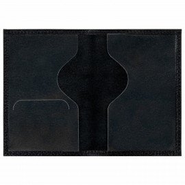 Обложка для паспорта натуральная кожа флоттер, принт "Сердечки", цвет черный, BRAUBERG, 238867