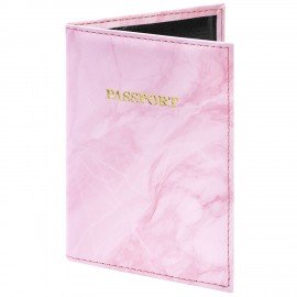 Обложка для паспорта искусственная кожа, принт "Soft Marble", пудрово-розовый, STAFF, 238870