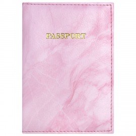 Обложка для паспорта искусственная кожа, принт "Soft Marble", пудрово-розовый, STAFF, 238870