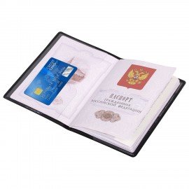 Обложка для паспорта "Passport Map", мягкая экокожа, коричневая, STAFF, 238876