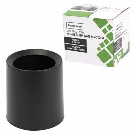 Контейнер урна ведерко для мусора НАСТОЛЬНОЕ без крышки 2л, 155х130х145мм, черный, BoomHouse, 238901