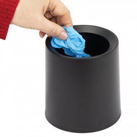 Контейнер урна ведерко для мусора НАСТОЛЬНОЕ без крышки 2л, 155х130х145мм, черный, BoomHouse, 238901