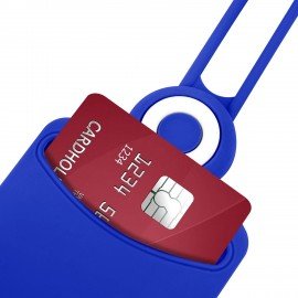 Бейдж вертикальный для пропуска и ID-карт СИЛИКОНОВЫЙ 85х54 мм шнурок 42см, синий, BRAUBERG, 238902