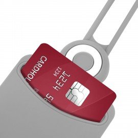 Бейдж вертикальный для пропуска и ID-карт СИЛИКОНОВЫЙ 85х54 мм шнурок 42см, серый, BRAUBERG, 238905