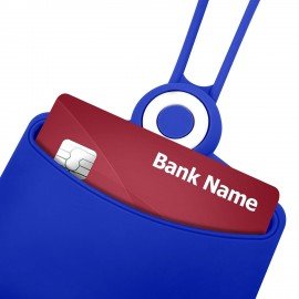 Бейдж горизонтальный для пропуска и ID-карт СИЛИКОНОВЫЙ 54х85мм шнурок 42см синий, BRAUBERG, 238906