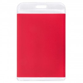 Бейдж вертикальный для пропуска и ID-карт 85х54 мм красный, BRAUBERG ULTRA, 238911