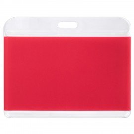 Бейдж горизонтальный для пропуска и ID-карт 54х85 мм красный, BRAUBERG ULTRA, 238915