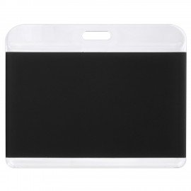 Бейдж горизонтальный для пропуска и ID-карт 54х85 мм черный, BRAUBERG ULTRA, 238916