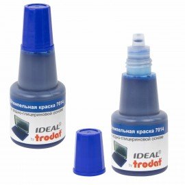 Краска штемпельная TRODAT IDEAL 7014 синяя 24 мл, на водно-глицериновой основе, 206916