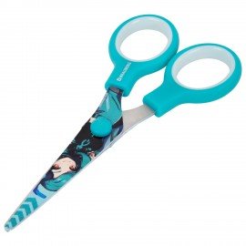 Ножницы 130 мм мятные, с цветной печатью "Аниме", BRAUBERG ANIME, 238956
