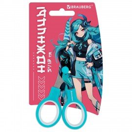 Ножницы 130 мм мятные, с цветной печатью "Аниме", BRAUBERG ANIME, 238956