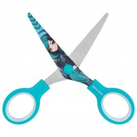 Ножницы 130 мм мятные, с цветной печатью "Аниме", BRAUBERG ANIME, 238956