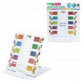 Подставка для книг и учебников большая BRAUBERG KIDS "Кот-Энтузиаст" с таблицей умножения, регулируемый угол наклона, металлическая, 238959