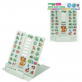 Подставка для книг BRAUBERG KIDS mini, "Animals" с алфавитом, регулируемый угол наклона, металлическая, 238965