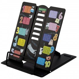 Подставка для книг BRAUBERG KIDS mini, "Cats" с таблицей умножения, регулируемый угол наклона, металлическая, 238966