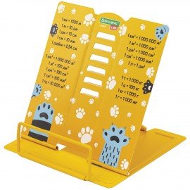 Подставка для книг и учебников BRAUBERG KIDS mini "Лапки" с единицами измерения, регулируемый угол наклона, металлическая, 238970