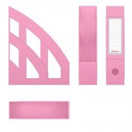 Лоток вертикальный для бумаг ERiCH KRAUSE "Office-Pastel" (245х75х320 мм), розовый, 5, 55578