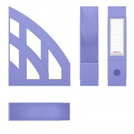 Лоток вертикальный для бумаг ERICH KRAUSE "Office-Pastel" (245х75х320 мм), фиолетовый, 55579