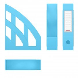 Лоток вертикальный для бумаг ERICH KRAUSE "Office-Pastel" (245х75х320 мм), голубой, 5, 55580