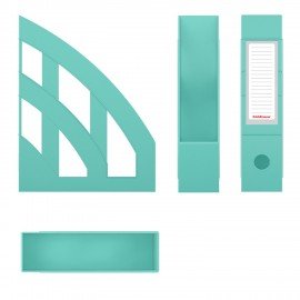 Лоток вертикальный для бумаг ERICH KRAUSE "Office-Pastel" (245х75х320 мм), мятный, 55, 55582