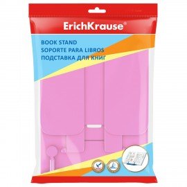 Подставка для книг и учебников ERICH KRAUSE Pastel. пластиковая, розовая, 53532
