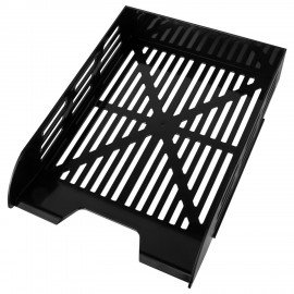 Лоток горизонтальный для бумаг BRAUBERG ECO, 330х245х65 мм, сетчатый, черный, 239011