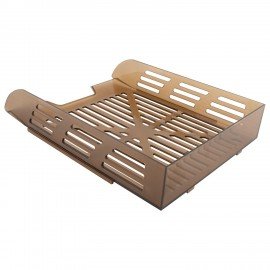 Лоток горизонтальный для бумаг BRAUBERG ECO, 330х245х65 мм, сетчатый, дымчатый, 239012