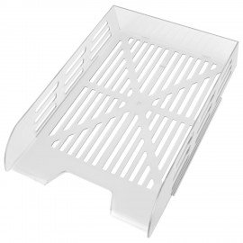 Лоток горизонтальный для бумаг BRAUBERG ECO, 330х245х65 мм, сетчатый, прозрачный, 239013