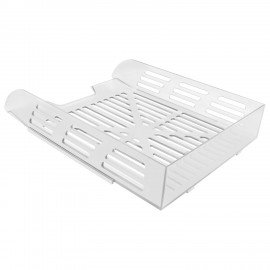 Лоток горизонтальный для бумаг BRAUBERG ECO, 330х245х65 мм, сетчатый, прозрачный, 239013