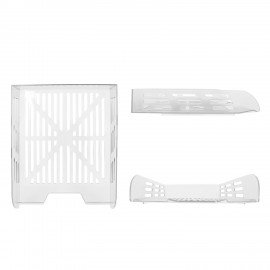 Лоток горизонтальный для бумаг BRAUBERG ECO, 330х245х65 мм, сетчатый, прозрачный, 239013