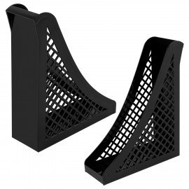 Лоток вертикальный для бумаг BRAUBERG ECO, 240х80х290 мм, сетчатый, черный, 239014