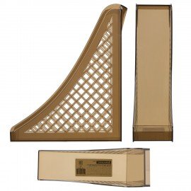 Лоток вертикальный для бумаг BRAUBERG ECO, 240х80х290 мм, сетчатый, дымчатый, 239015