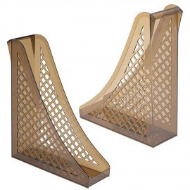 Лоток вертикальный для бумаг BRAUBERG ECO, 240х80х290 мм, сетчатый, дымчатый, 239015