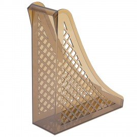 Лоток вертикальный для бумаг BRAUBERG ECO, 240х80х290 мм, сетчатый, дымчатый, 239015