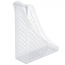 Лоток вертикальный для бумаг BRAUBERG ECO, 240х80х290 мм, сетчатый, прозрачный, 239016