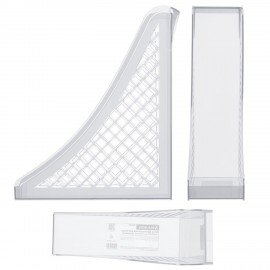 Лоток вертикальный для бумаг BRAUBERG ECO, 240х80х290 мм, сетчатый, прозрачный, 239016