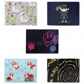 Обложка для удостоверения, пропуска, студенческого билета АССОРТИ, 77*214 мм, принт, кожзам, ДПС, 6000