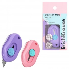 Нож канцелярский ERICH KRAUSE Cloud Mini Pastel, корпус ассорти, 62755