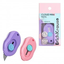 Нож канцелярский ERICH KRAUSE Cloud Mini Pastel, корпус ассорти, 62755