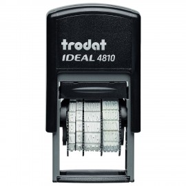 Датер-мини месяц БУКВАМИ, оттиск 20*3,8мм синий, TRODAT IDEAL 4810 P2, корпус черный,, 218615