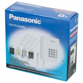 Телефон PANASONIC KX-TS2350RUW, белый, повторный набор, тональный/импульсный режим
