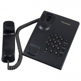 Телефон PANASONIC KX-TS2350RUB, черный, повторный набор, тональный/импульсный режим