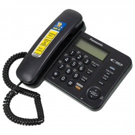 Телефон PANASONIC KX-TS2358RUB, черный, память 50 номеров, АОН, спикерфон, ЖК дисплей с часами, тональный/импульсный режим