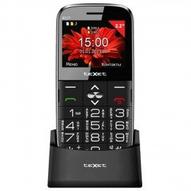 Телефон мобильный TEXET TM-B227, 2 SIM, 2,2", 32Мб, microSD, FM, MP3, камера, фонарик, черный, 127369
