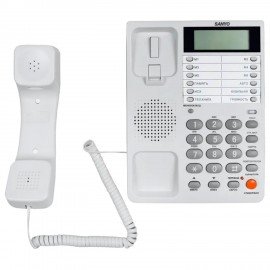 Телефон SANYO RA-S408W, спикерфон, память 55 номеров, тональный/импульсный режим, белый