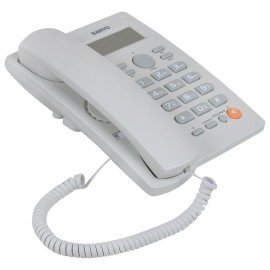 Телефон SANYO RA-S306W, спикерфон, память 50 номеров, тональный/импульсный режим, белый
